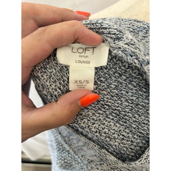 Loft Sweater Poncho Blue/Grey - Picture 3 of 4